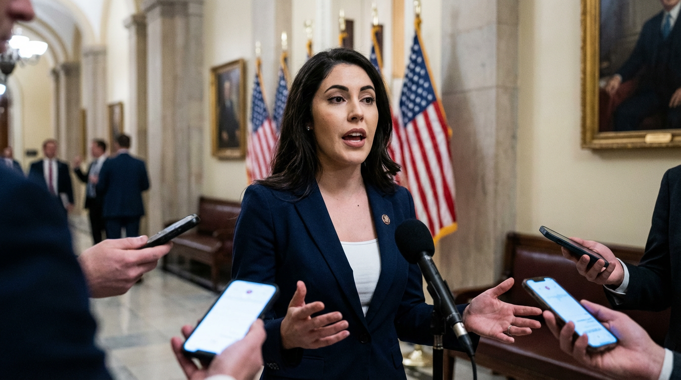 Rep. Anna Paulina Luna speaks to reporters on Capitol Hill about UAP file centralization