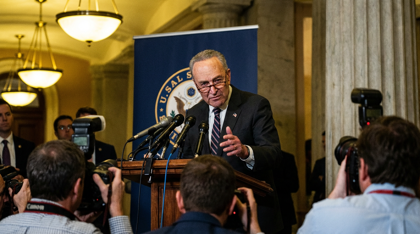 Sen. Chuck Schumer at a Capitol press conference on UAP transparency