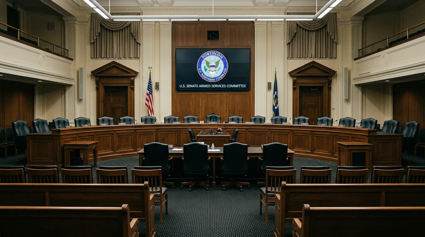 The Senate Armed Services Committee hearing room where Gen. Guillot testified on counter-UAS capabilities